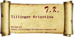Tillinger Krisztina névjegykártya